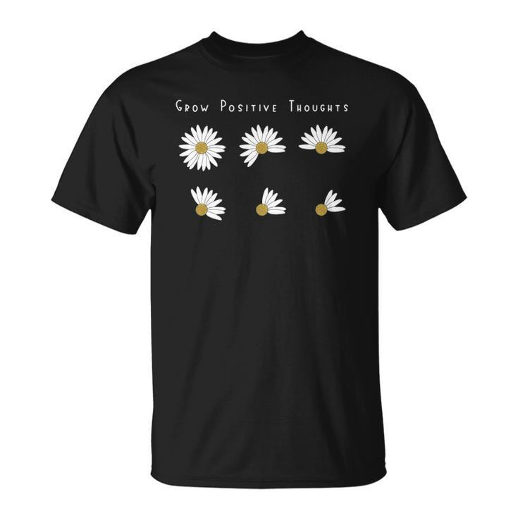 Grow Positive Thoughts Tee Floral Bohemian Style Unisex T-Shirt