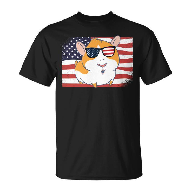 Guinea Pig Dad & Mom American Flag 4Th Of July Usa Funny   Unisex T-Shirt