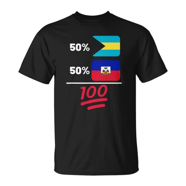 Haitian Plus Bahamian Mix Flag Heritage Unisex T-Shirt