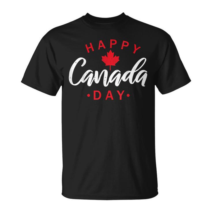 Happy Canada Day  Funny Maple Leaf Canadian Flag Kids  Unisex T-Shirt