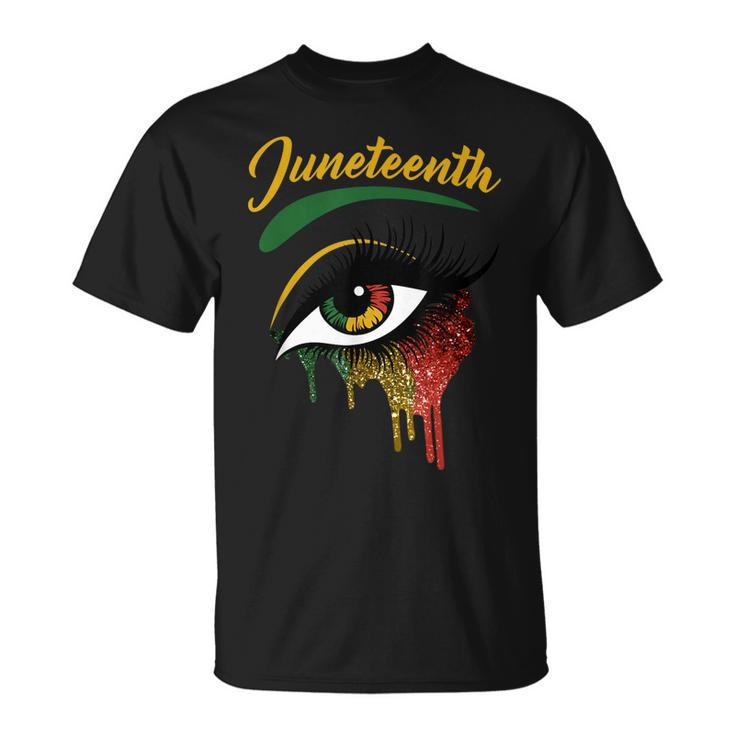 Happy Juneteenth 1865 Bright Eyes Melanin Retro Black Pride   Unisex T-Shirt
