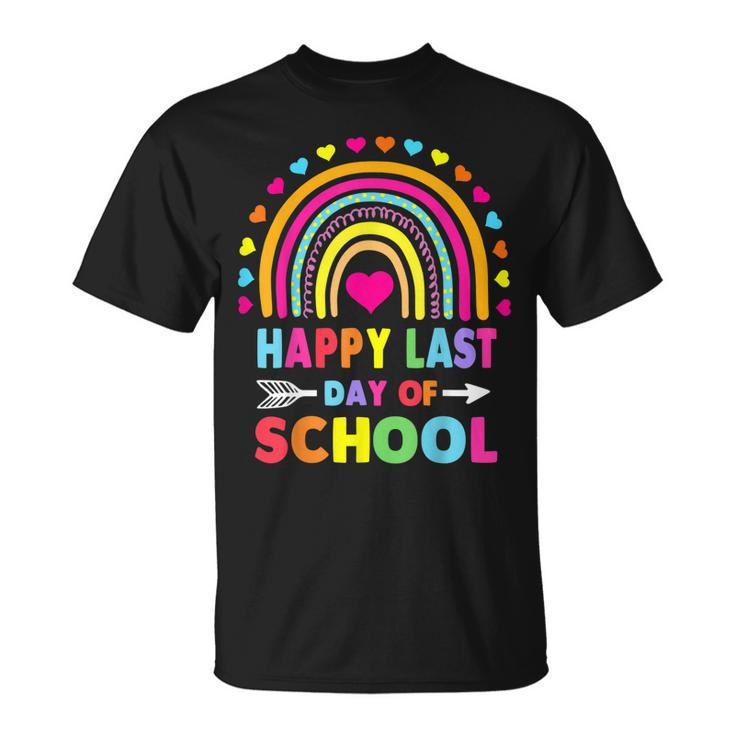 Happy Last Day Of School Teacher Student Graduation Rainbow  Unisex T-Shirt