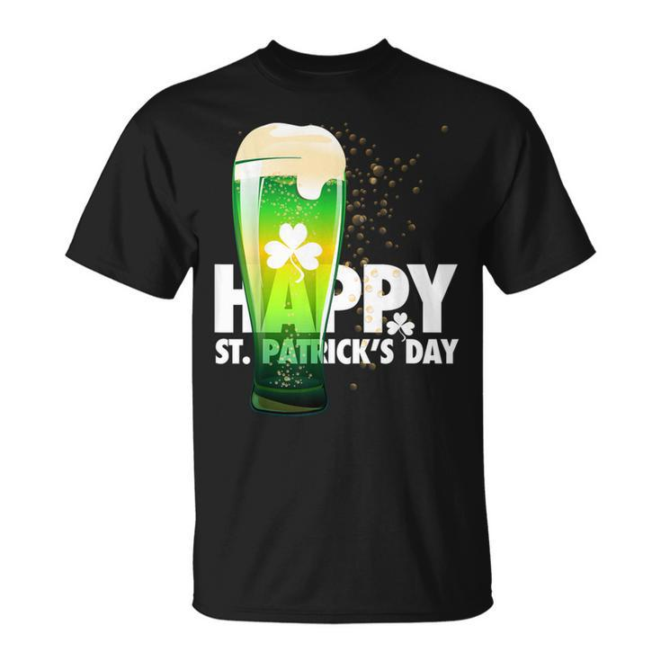 Happy Saint Patricks Day  Irish Green Shamrock Beer  Unisex T-Shirt