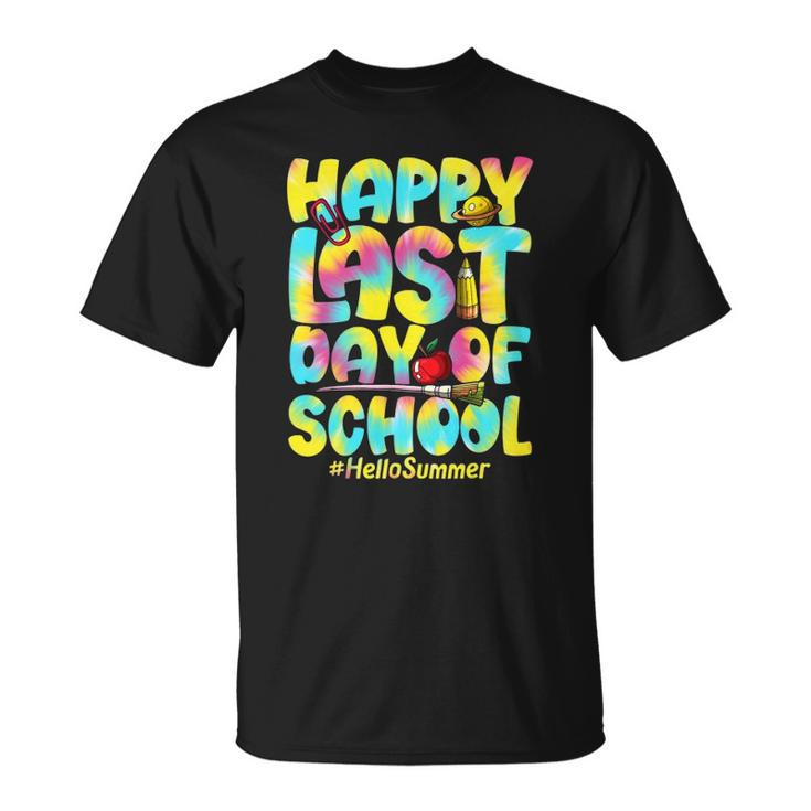 Hello Summer Happy Last Day Of School 2022 Tie Dye Vacation Unisex T-Shirt