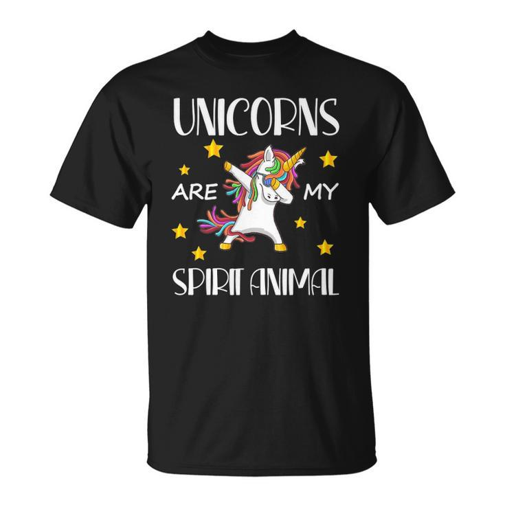 Hilarious Unicorns Are My Spirit Animal Dab Gift For Kids Unisex T-Shirt