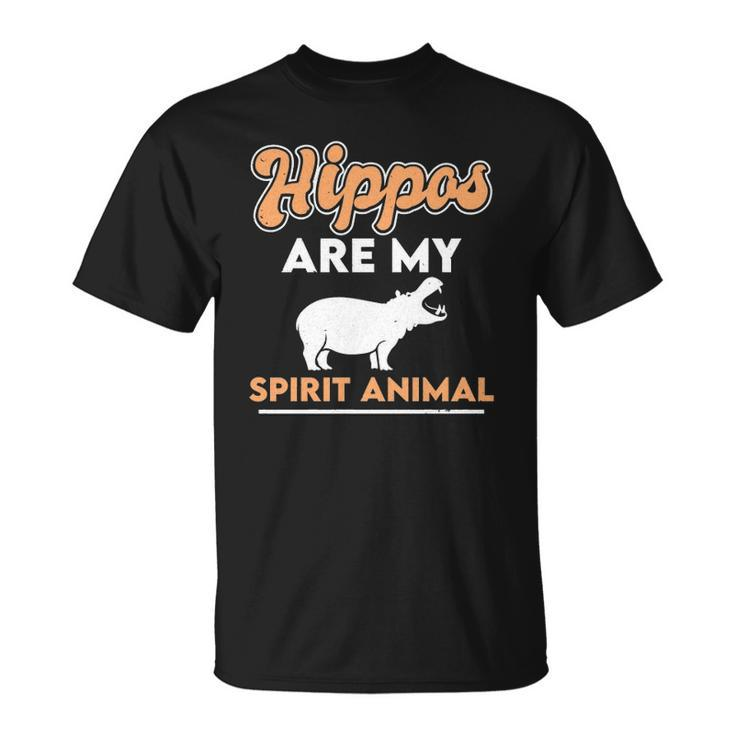 Hippos Are My Spirit Animal Hippopotamus Lover Retro  Unisex T-Shirt