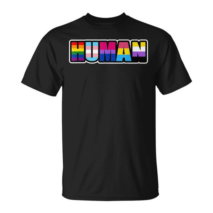 Human Lgbt Flag Gay Pride Month Transgender  Unisex T-Shirt