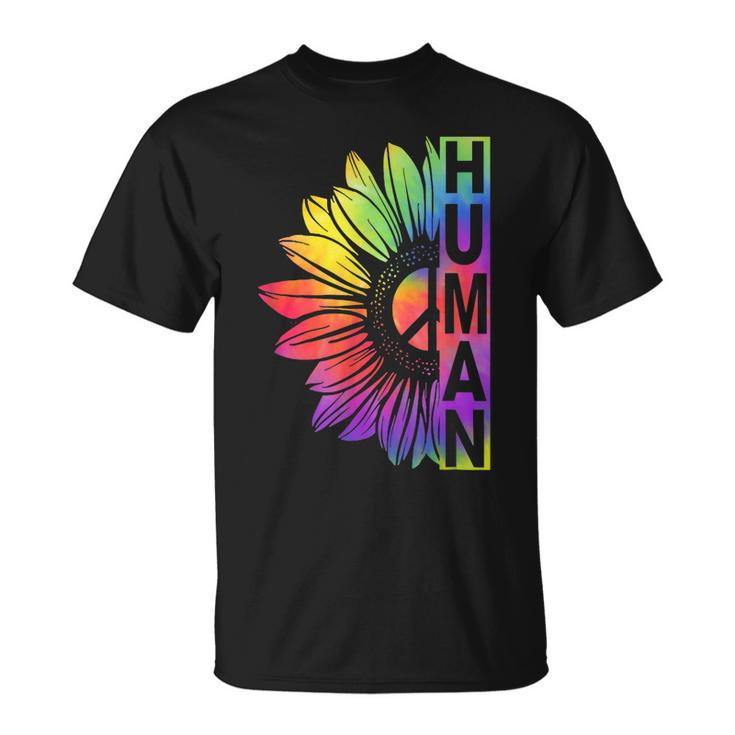 Human Sunflower Lgbt Tie Dye Flag Gay Pride Proud Lgbtq  Unisex T-Shirt