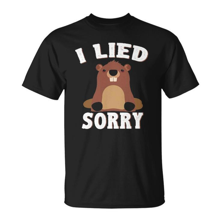 I Lied Sorry Funny Groundhog Day Brown Pig Gift Unisex T-Shirt