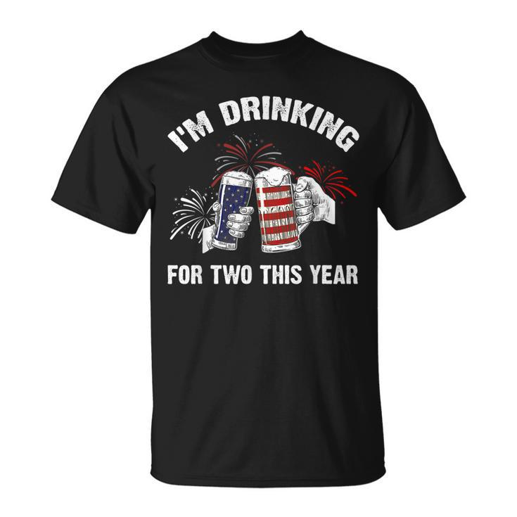 Im Drinking For Two Pregnancy  4Th Of July Dad  Unisex T-Shirt