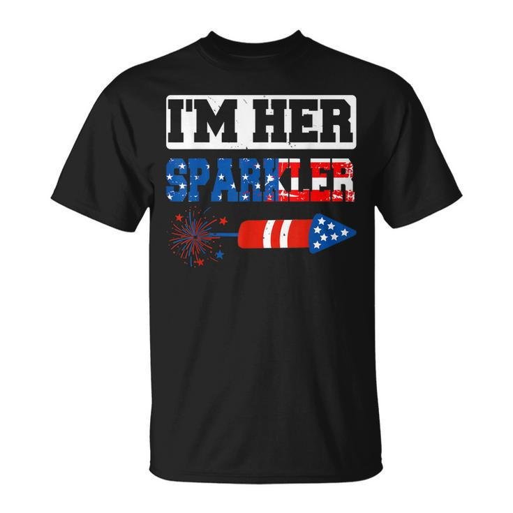 Im Her Sparkler 4Th Of July American Pride Matching Couple  Unisex T-Shirt