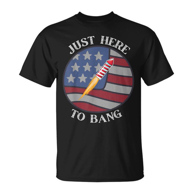 Im Just Here To Bang 4Th Of July Fireworks Fourth Of July  Unisex T-Shirt