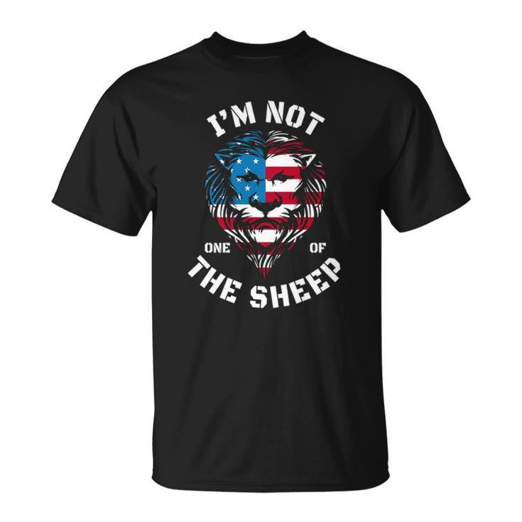 Im Not One Of The Sheep 4Th Of July Lion Tee American Flag  Unisex T-Shirt