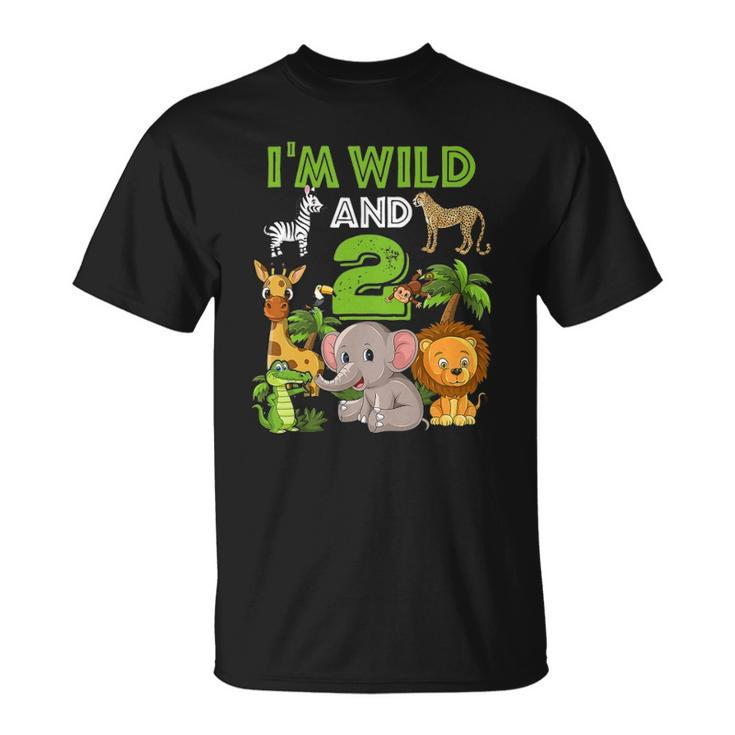 Im Wild And 2 Zoo Theme Birthday  Safari Jungle Unisex T-Shirt