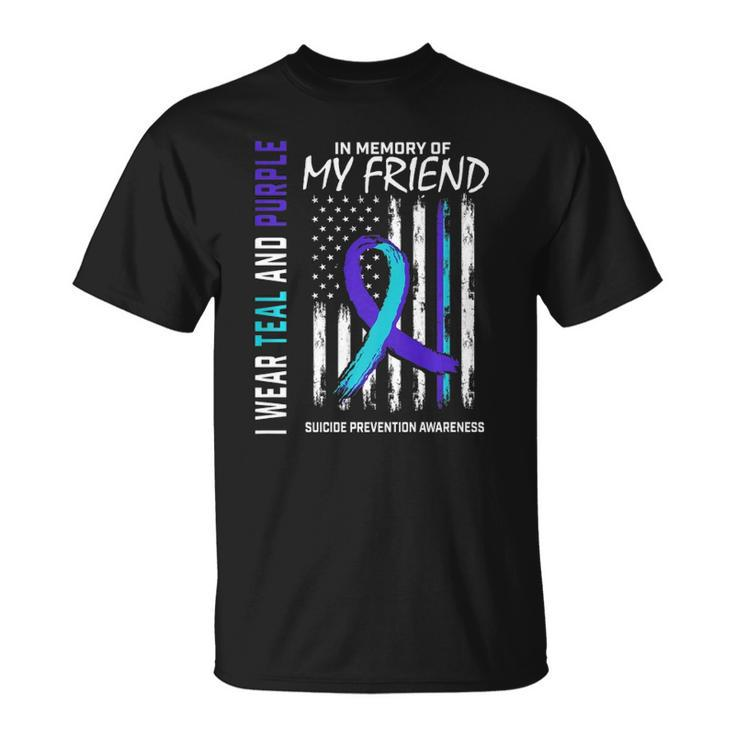 In Memory Friend Suicide Awareness Prevention American Flag  Unisex T-Shirt