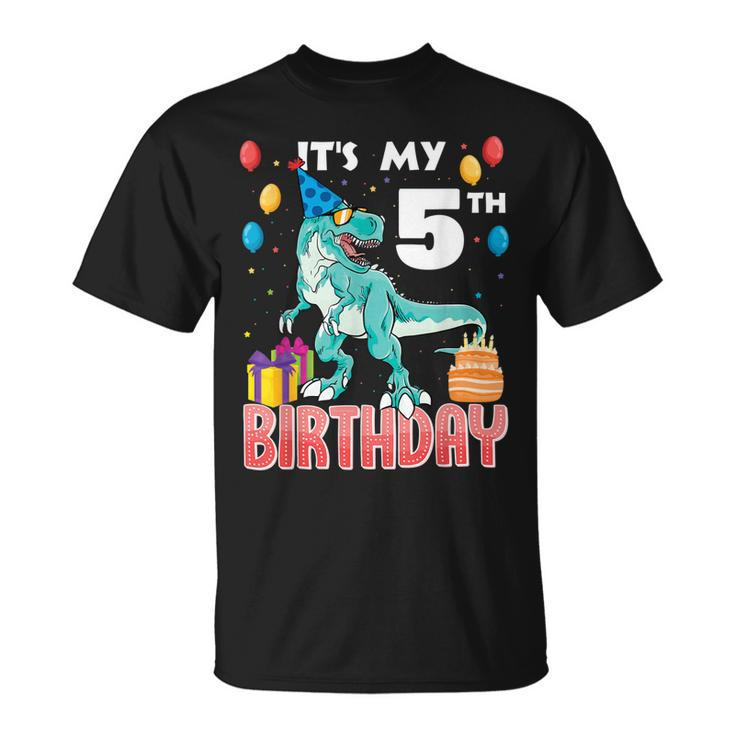 Its My 5Th Birthday Dino T-Rex 5 Years Old Bday  Unisex T-Shirt
