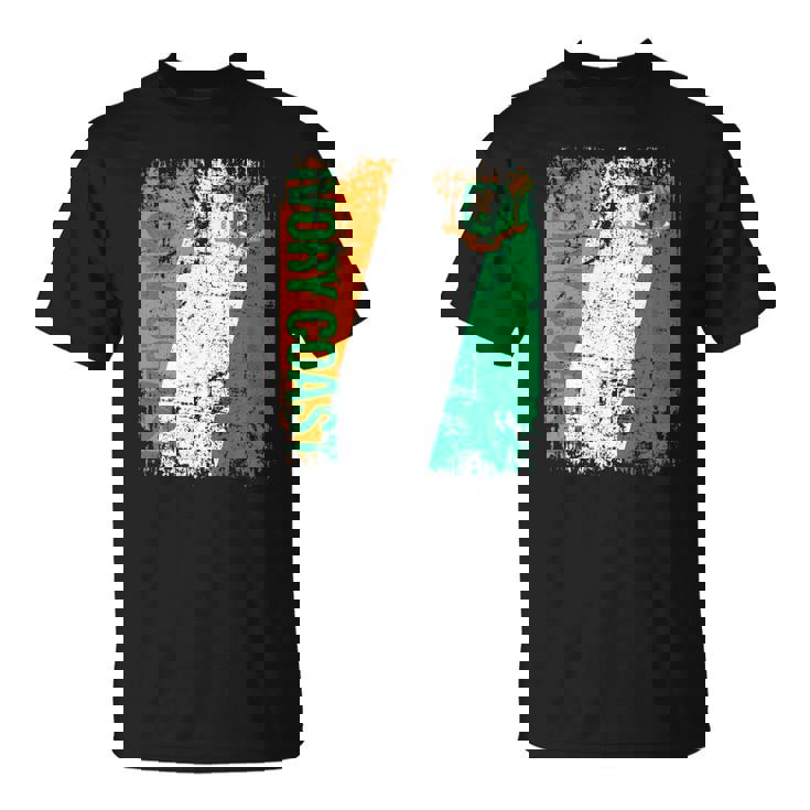 Ivory Coast Flag Vintage Distressed Ivory Coast Unisex T-Shirt