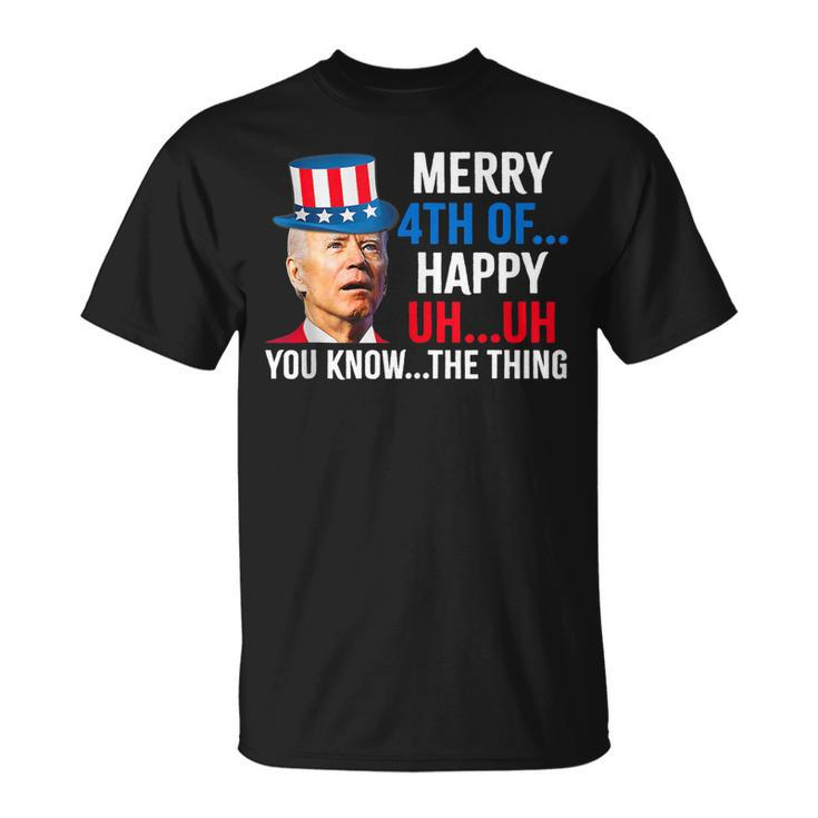 Joe Biden Confused Merry Happy Funny 4Th Of July  Unisex T-Shirt