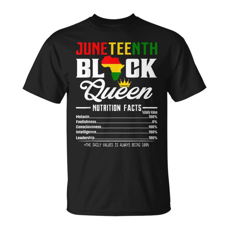 Junenth Womens Black Queen Nutritional Facts 4Th Of July  Unisex T-Shirt