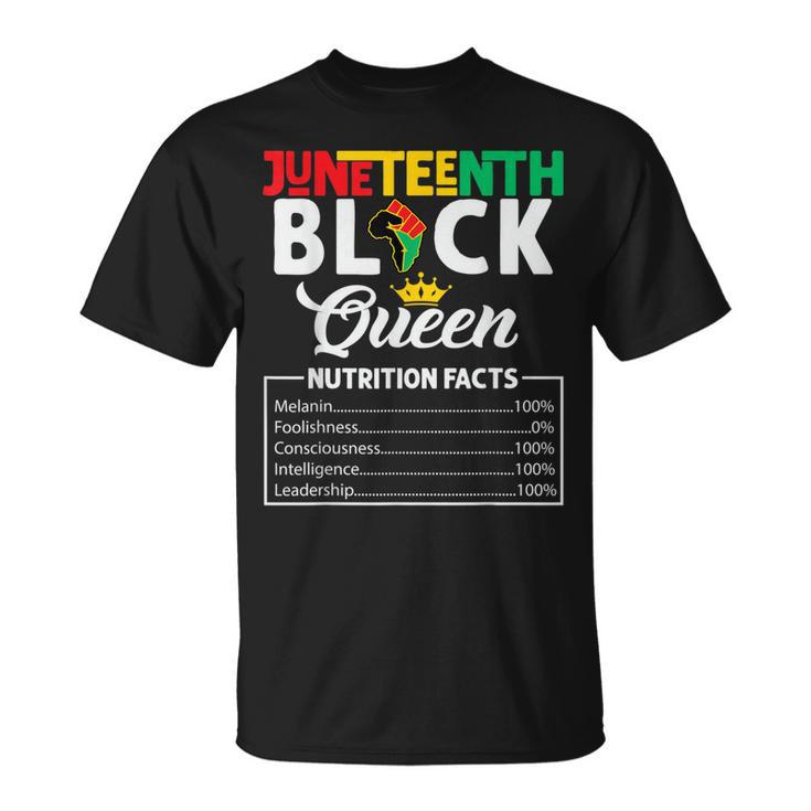 Junenth Womens Black Queen Nutritional Facts Freedom Day  Unisex T-Shirt