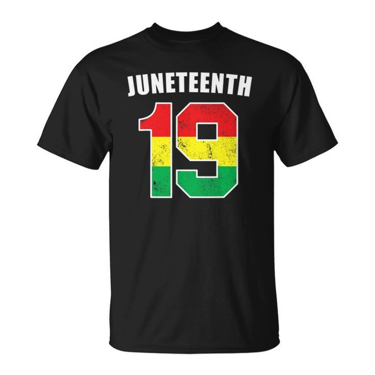 Juneteenth 19 Jersey Black American Freedom Juneteenth T-shirt