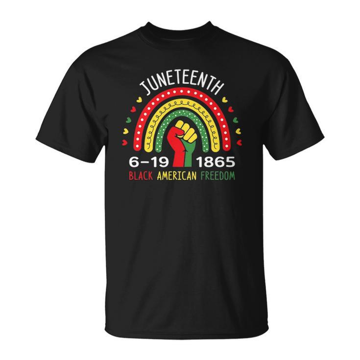 Juneteenth Celebrating Black America Freedom 1865 Rainbow Unisex T-Shirt