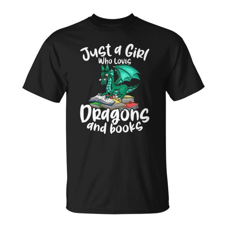 Just A Girl Who Loves Dragons And Books Reading Dragon Unisex T-Shirt
