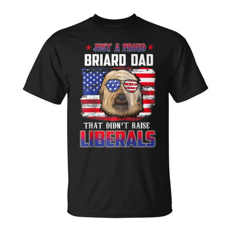 Just A Proud Briard Dad Merica Dog Patriotic 4Th Of July  Unisex T-Shirt