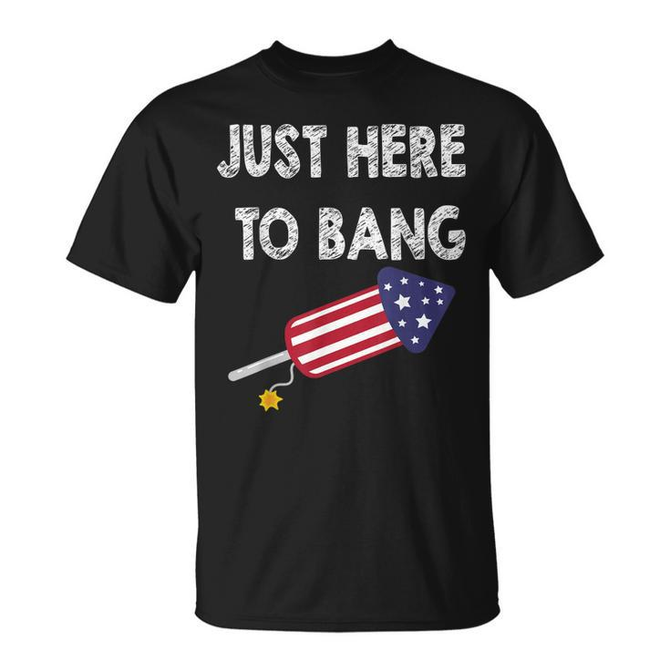 Just Here To Bang 4Th July American Flag - Independence Day  Unisex T-Shirt