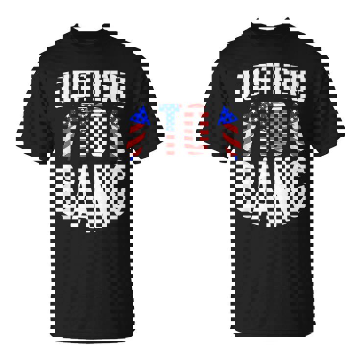 Just Here To Bang Funny 4Th Of July Fourth Of July  Unisex T-Shirt