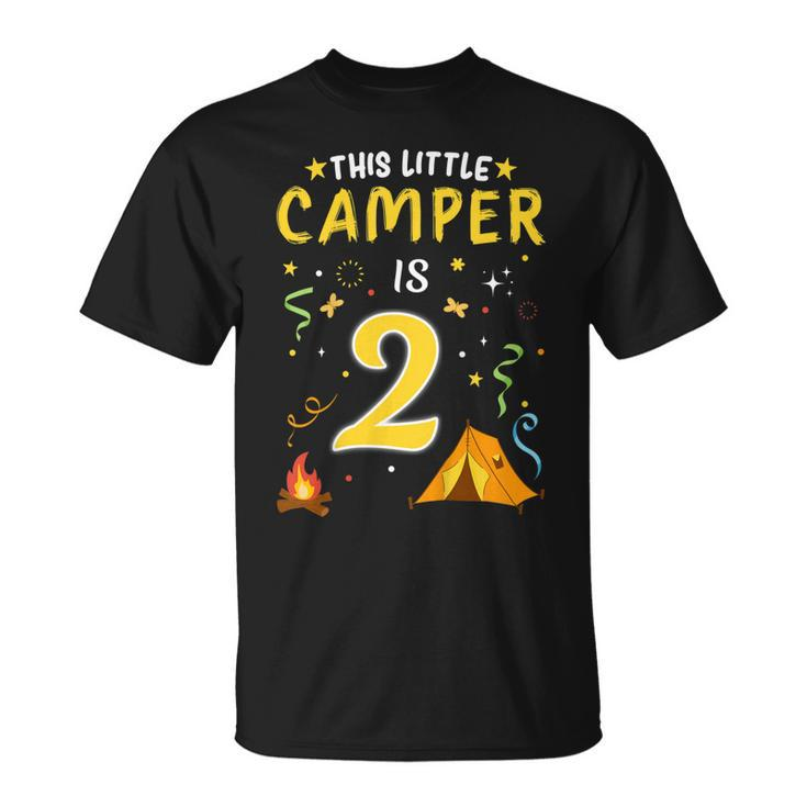 Kids 2 Year Old Camper Kids 2Nd Birthday Camping Costume  Unisex T-Shirt