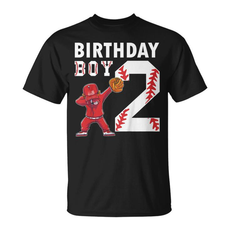 Kids 2 Years Old Boy Baseball Player 2Nd Birthday Kids  Unisex T-Shirt