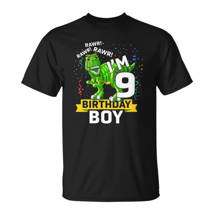 Kids 9 Years Old - 9Th Birthday -Rex Dinosaur Toy Unisex T-Shirt