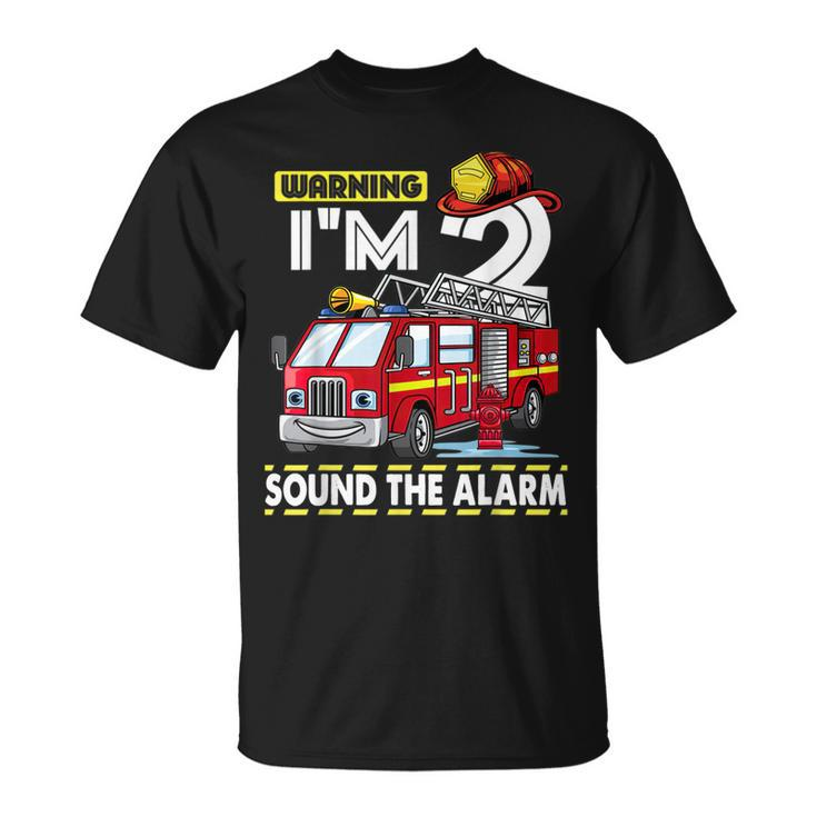 Kids Fire Truck 2Nd Birthday Boy Toddler Firefighter  Unisex T-Shirt