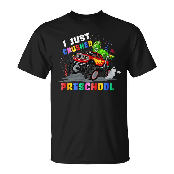 Kids I Just Crushed Preschool Dinosaur T-Rex Gaming Monster  Unisex T-Shirt