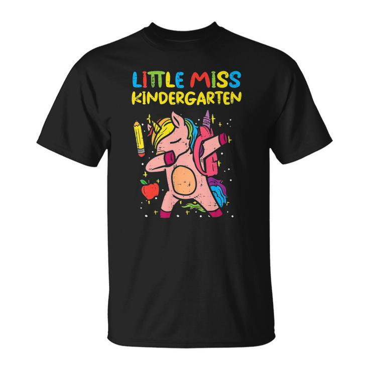 Kids Little Miss Kindergarten Dab Unicorn First Day Of Girls Unisex T-Shirt