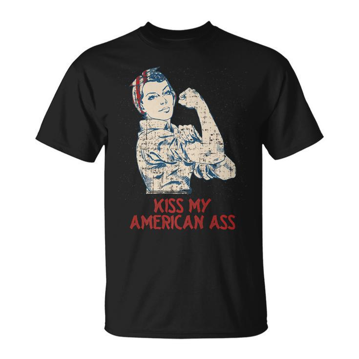 Kiss My American Ass 4Th Of July Dad Jokes Fourth Of July   Unisex T-Shirt