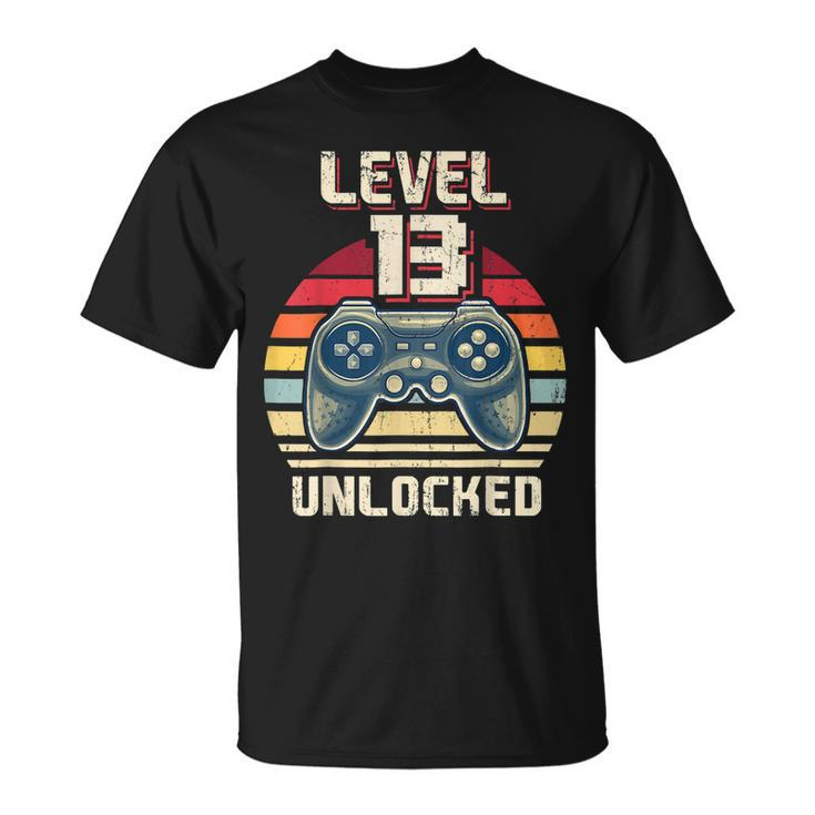 Level 13 Unlocked Video Game 13Th Birthday Gamer Boys  V2 Unisex T-Shirt