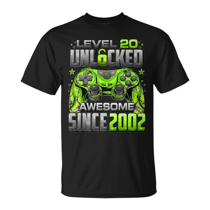 Level 20 Unlocked Awesome Since 2002 20Th Birthday Gaming   V2 Unisex T-Shirt