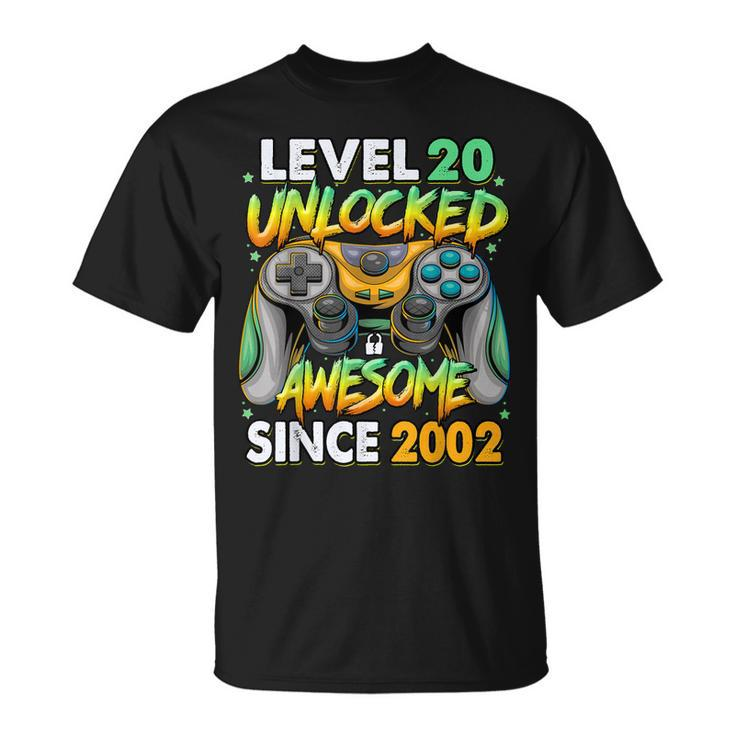Level 20 Unlocked Awesome Since 2002 20Th Birthday Gaming  V3 Unisex T-Shirt