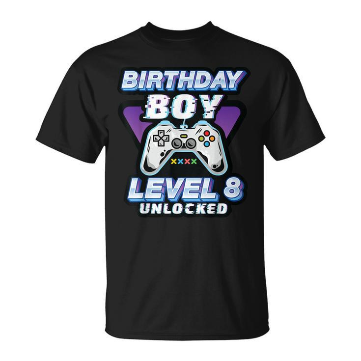 Level 8 Unlocked 2014 Bday Video Game 8Th Birthday Boy Gamer  Unisex T-Shirt