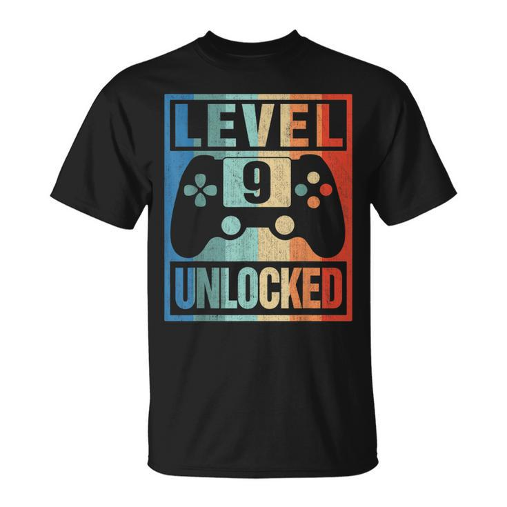 Level 9 Unlocked  9Th Birthday Decoration 9 Years Old  Unisex T-Shirt