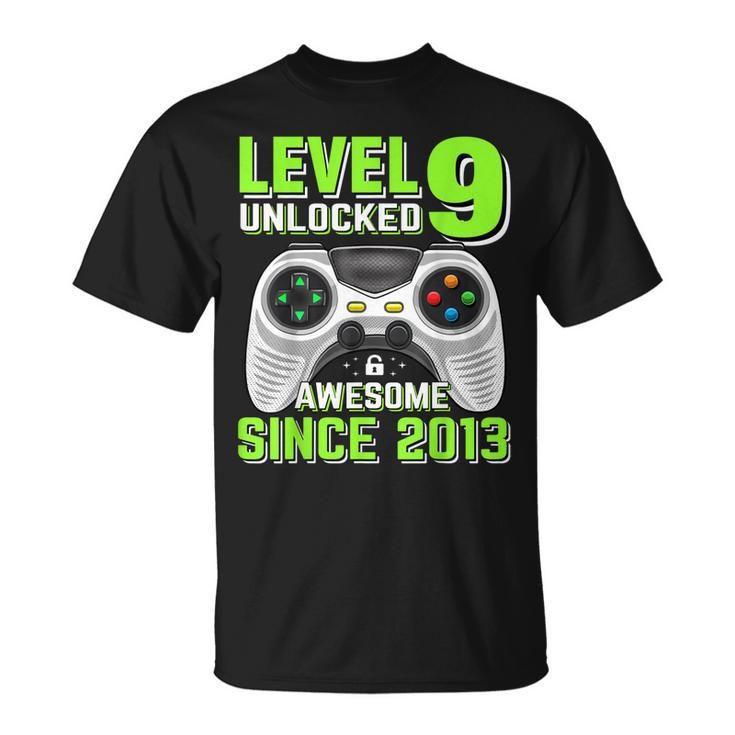 Level 9 Unlocked Awesome 2013 Video Game 9Th Birthday Boy  V3 Unisex T-Shirt