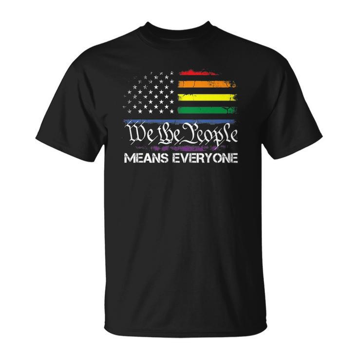 Lgbt Vintage 1776 American Flag We The People Means Everyone Unisex T-Shirt