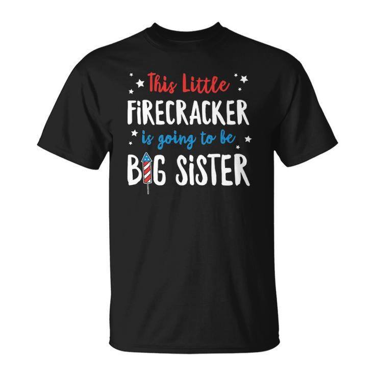 Little Firecracker Pregnancy Announcement 4Th Of July Girls Unisex T-Shirt