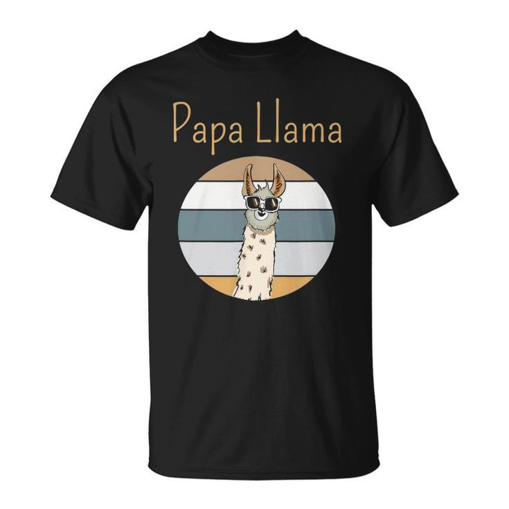 Llama Dad Matching Papa Alpaca Lover Fathers Day Gift Unisex T-Shirt