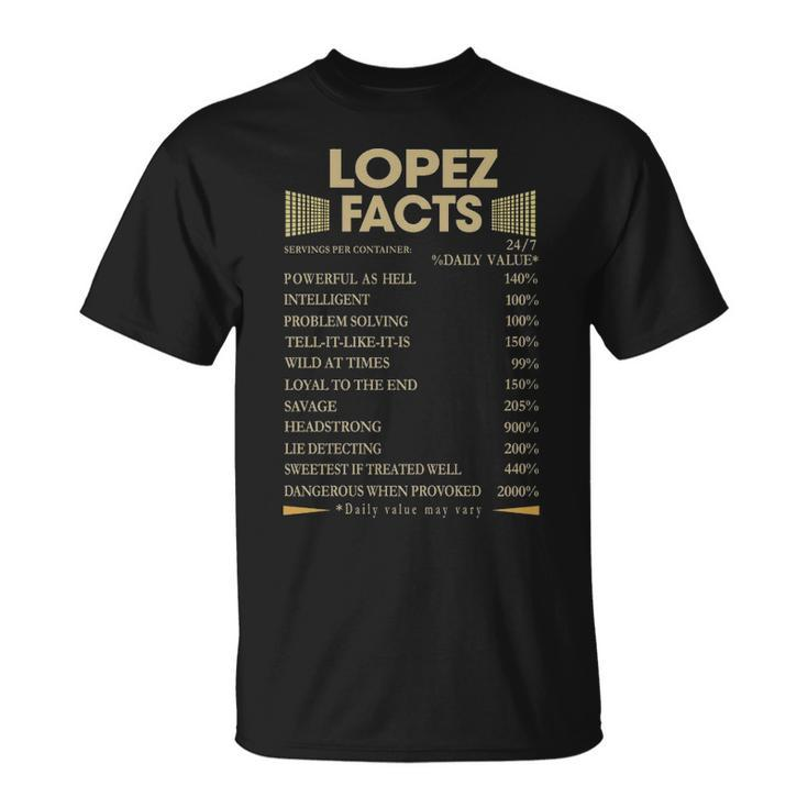 Lopez Name Lopez Facts T-Shirt