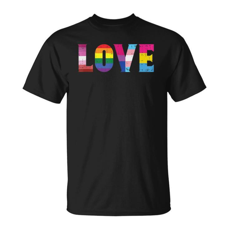 Love Lgbtq Pride Ally Lesbian Gay Bisexual Trans Pansexual  Unisex T-Shirt