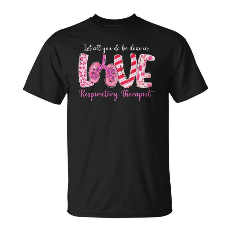 Love Respiratory Therapist Leopard Funny Valentines Day Unisex T-Shirt