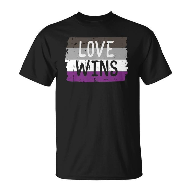 Love Wins Funny Lgbt Asexual Gay Pride Flag Colors Gift Unisex T-Shirt